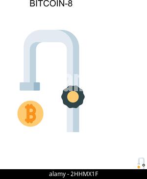 Bitcoin-8 simple vector icon.Perfect color pictogramme moderne sur un trait modifiable.Bitcoin-8 icônes pour votre projet d'affaires Illustration de Vecteur