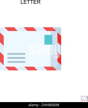 Lettre simple vector icon.Perfect color pictogramme moderne sur contour modifiable.Icônes de lettre pour votre projet d'entreprise Illustration de Vecteur