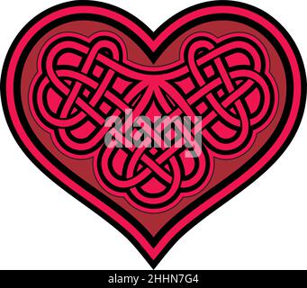 Cœur Shamrock.Symbole celtique Illustration de Vecteur