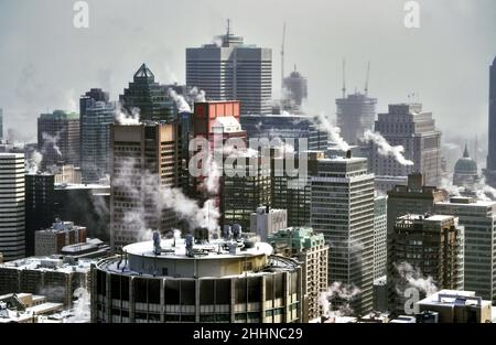 Ville de Montréal, Québec pendant une vague froide d'hiver. Banque D'Images