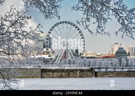 Ville de Montréal, Québec pendant une vague froide d'hiver. Banque D'Images