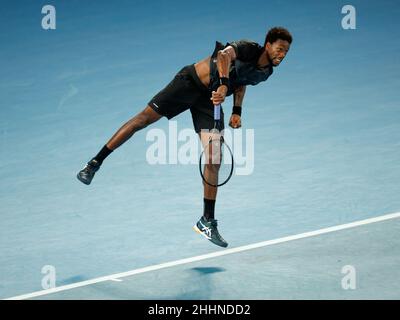 Melbourne, Australie.25th janvier 2022.GAEL MONFILS (FRA) en action à l'Open d'Australie de 2022 le mardi 2022 janvier, Melbourne Park crédit: Corleve/Alay Live News Banque D'Images