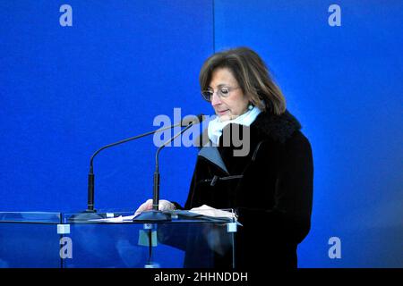 Marta Cartabia la politique italienne et à partir du 13 février 2021 ministre de la Justice dans le gouvernement Draghi, lors de la désignation du Palazzo della Giustizia à Naples à Alessandro Crisciuolo, qui était président émérite de la Cour constitutionnelle.Napoli, Italie, 25 janvier 2021.Credit: Vincenzo Izzo/ Alamy Live News Banque D'Images