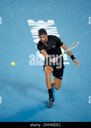 Melbourne, Australie.25th janvier 2022.MATTEO BERRETINI (ITA) en action à l'Open d'Australie de 2022 le mardi 2022 janvier, Melbourne Park crédit: Corleve/Alay Live News Banque D'Images