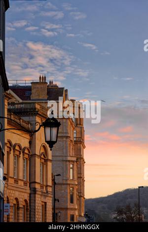 Lever du soleil au bain de l'hôtel Empire Banque D'Images