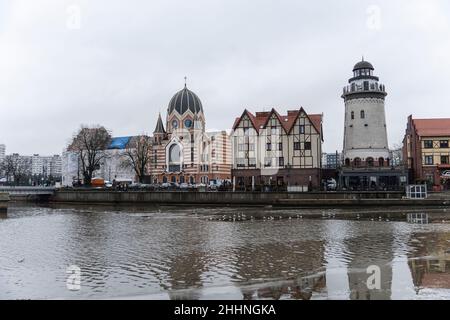 Vieille ville.Village de poissons.Belle architecture de la ville européenne de Kaliningrad, Keninksberg Banque D'Images