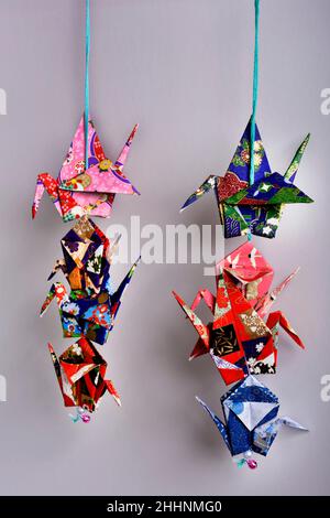 Origami Papier oiseaux grue Banque D'Images