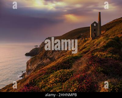 Papule Coates tin mine, St Agnes, Cornwall, UK Banque D'Images