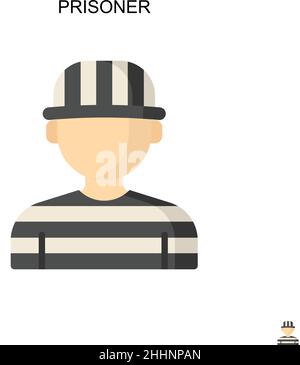 Icône de vecteur simple prisonnier.pictogramme moderne de couleur parfaite sur un trait modifiable.Icônes de prisonnier pour votre projet d'entreprise Illustration de Vecteur