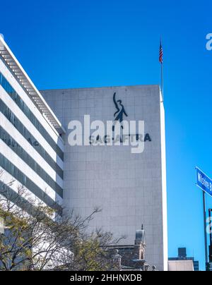 Los Angeles, CA, USA - 26 janvier 2022 : extérieur du bâtiment du syndicat SAG-AFTRA sur le boulevard Wilshire à Los Angeles, CA. Banque D'Images