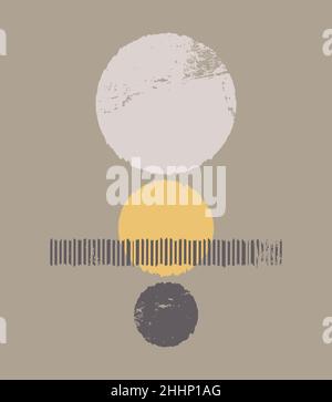 Affiche abstraite de l'art contemporain formes géométriques minimalistes. Illustration de Vecteur