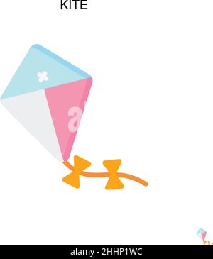 Icône de vecteur simple kite.pictogramme moderne de couleur parfaite sur contour modifiable.Icônes de cerf-volant pour votre projet d'entreprise Illustration de Vecteur