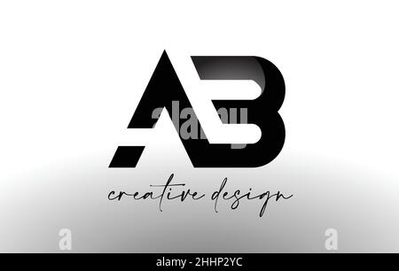 Logo lettre AB Design avec look minimaliste élégant.vecteur d'icône AB avec design créatif look moderne en noir et blanc vecteur Illustration. Illustration de Vecteur