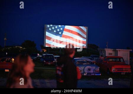 Harvest Moon Drive-In Theater dans l'Illinois Banque D'Images