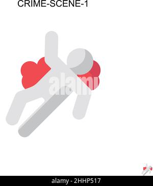 Crime-Scene-1 icône vectorielle simple. Couleur parfaite pictogramme moderne sur contour modifiable.Crime-scène-1 icônes pour votre projet d'affaires Illustration de Vecteur