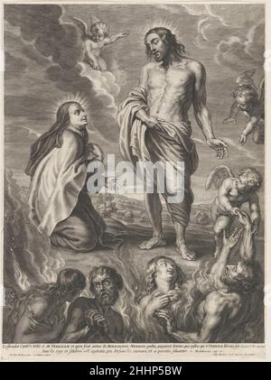 Saint Teresa d'Avila intercession pour Bernardino de Mendoza ca.1640–59 Schelte Adams à Bolswert.Saint Teresa d'Avila intercède pour Bernardino de Mendoza.Schelte Adams à Bolswert (néerlandais, Bolsward 1581–1659 Anvers). Env.1640–59.Gravure; deuxième état de trois.Gillis Hendricx (flamand, actif de 1640 à 1677).Imprime Banque D'Images