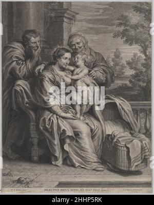 La Sainte famille avec Sainte Anne ca.1625–35 Schelte Adams à Bolswert.La Sainte famille avec Sainte Anne.Après Peter Paul Rubens (flamand, Siegen 1577–1640 Anvers). Env.1625–35.Gravure; premier état de deux.Imprime Banque D'Images