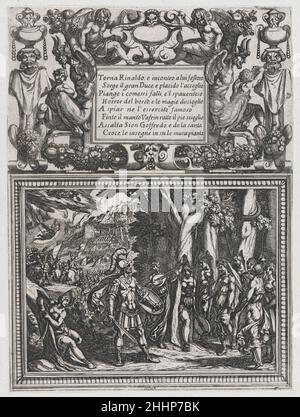 Planche 18: Illustration à Canto XVIII, de Torquato Tasso 'Gerusalemme liberata III' ca.1590–1630 Antonio Tempesta Italien.Planche 18: Illustration de Canto XVIII, de 'Gerusalemme liberata III' de Torquato Tasso.Antonio Tempesta (italien, Florence 1555–1630 Rome). Env.1590–1630.Gravure.Imprime Banque D'Images