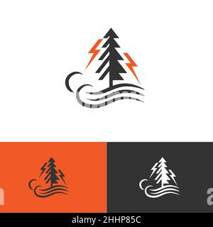 Pin minimaliste avec icône en forme de tunder.Illustration vectorielle EPS.8 EPS.10 Illustration de Vecteur