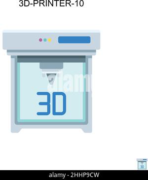 3D-printer-10 icône vectorielle simple. Couleur parfaite pictogramme moderne sur contour modifiable.3d-printer-10 icônes pour votre projet d'entreprise Illustration de Vecteur