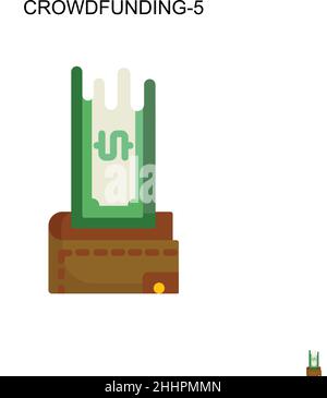 Crowdfunding-5 simple vector Icon.Perfect color pictogramme moderne sur un trait modifiable.Crowdfunding-5 icônes pour votre projet d'affaires Illustration de Vecteur