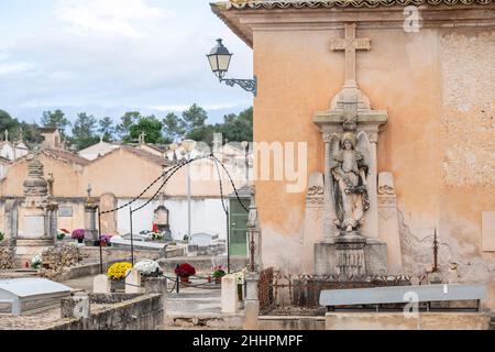 angel, décret de la famille Roig, Sineu, cimetière municipal, Majorque,Îles Baléares, Espagne Banque D'Images