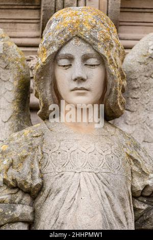 angel, décret de la famille Roig, Sineu, cimetière municipal, Majorque,Îles Baléares, Espagne Banque D'Images