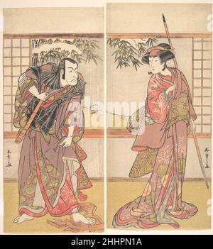 Les acteurs Kabuki Osagawa Tsuneyo II et Ichikawa Danjūrō V ca.1780s Katsukawa Shunshō 勝川春章 Japonais.Acteurs Kabuki Osagawa Tsuneyo II et Ichikawa Danjūrō V 56865 Banque D'Images