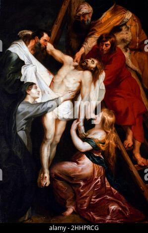 Descente de la Croix par Sir Peter Paul Rubens (c.1577-1640), huile sur toile, 1617/18 Banque D'Images