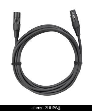 chemin de câble xlr isolé sur blanc Banque D'Images
