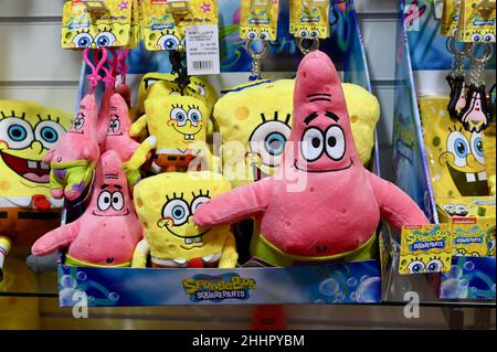 Londres, Royaume-Uni.SpongeBob SquarePants, 68th Toy Fair tenue au centre d'exposition d'Olympia la première suite à la pandémie de COVID -19.Les thèmes du spectacle sont les licences populaires, les jouets éducatifs et le jeu en famille.Crédit : michael melia/Alay Live News Banque D'Images