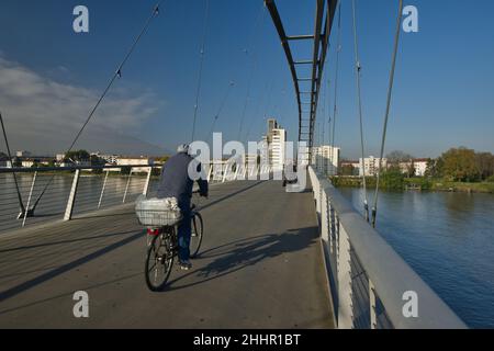Allemagne Bade-Wurtemberg Weil am Rhein, Dreiländerbrücke (pont des trois pays) Banque D'Images