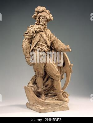 Amiral de Tourville (1642–1701) 1816 Joseph-Charles Marin la monarchie de restauration de Louis XVIII a commandé à des sculpteurs de premier plan une série de statues colossales en marbre de sommités royalistes passées pour aligner le Pont de la Concorde à Paris.Celui de Tourville, un héros naval de Louis XIV, se dresse maintenant devant la mairie de son lieu de naissance, Tourville-sur-Sienne.Amiral de Tourville (1642-1701).Joseph-Charles Marin (français, Paris 1759–1834 Paris).Français.1816. Terre cuite.Sculpture Banque D'Images