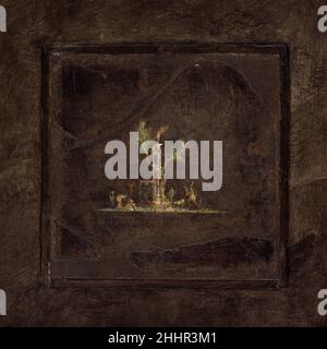 Peinture murale sur sol noir: Paysage, de la villa impériale à Boscorecase la dernière décennie du 1st siècle avant Jésus-Christ romain, Pompeian beaucoup de villas privées d'été ont été situées le long de la côte près de Naples.L'une des plus somptueuses doit avoir été la villa construite par Agrippa, ami de l'empereur Auguste et mari de sa fille, Julia.Il surplombait la baie de Naples depuis un endroit près de la ville moderne de Boscorecase.La villa a été partiellement excavée entre 1903 et 1905 après sa découverte accidentelle pendant les travaux sur un chemin de fer.Les décorations murales qui ont survécu dans quatre chambres étaient Banque D'Images