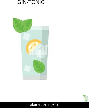 Icône de vecteur simple gin-tonique.pictogramme moderne de couleur parfaite sur contour modifiable.Icônes gin-tonique pour votre projet d'entreprise Illustration de Vecteur