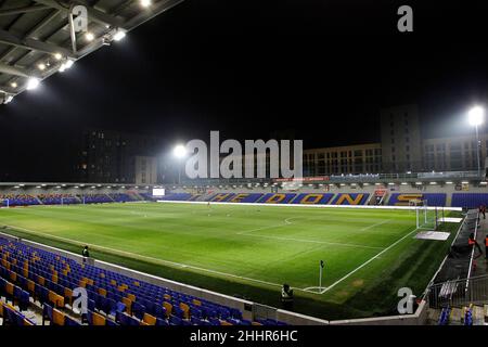 Londres, Royaume-Uni.25th janvier 2022.Vue générale du stade lors du match EFL Sky Bet League 1 entre AFC Wimbledon et Ipswich Town à Plough Lane, Londres, Angleterre, le 25 janvier 2022.Photo de Carlton Myrie.Utilisation éditoriale uniquement, licence requise pour une utilisation commerciale.Aucune utilisation dans les Paris, les jeux ou les publications d'un seul club/ligue/joueur.Crédit : UK Sports pics Ltd/Alay Live News Banque D'Images