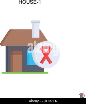 Icône vectorielle simple House-1. Couleur parfaite pictogramme moderne sur contour modifiable.House-1 icônes pour votre projet d'affaires Illustration de Vecteur