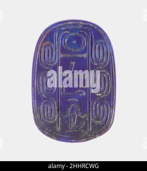 Scarab de Sithathoryunet avec le nom d'Amenemhat III ca.1887–1813 C.-B. Royaume du milieu.Scarab de Sithathoryunet avec le nom d'Amenemhat III. CA.1887–1813 C.-B.Lapis-lazuli.Royaume du milieu.D'Égypte, zone d'entrée de Fayum, Lahun, tombe de Sithathoryunet (BSA Tomb 8), Chambre E, boîte 4, fouilles de la BSAE 1914.Dynastie 12 Banque D'Images