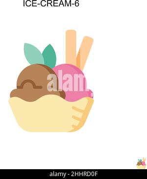 Icône vecteur simple ICE-Cream-6.pictogramme moderne de couleur parfaite sur un tracé modifiable.ICE-Cream-6 icônes pour votre projet d'entreprise Illustration de Vecteur