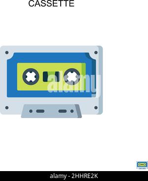 Icône de vecteur simple de la cassette. Pictogramme moderne de couleur parfaite sur contour modifiable.Icônes de cassettes pour votre projet d'entreprise Illustration de Vecteur