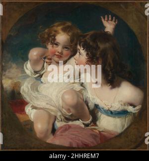 The Calmady Children (Emily, 1818–?1906, et Laura Anne, 1820–1894) 1823 le portrait d’Emily et de Laura Anne Calmady, de Sir Thomas Lawrence, illustre l’admiration pour l’exubérance effrénée de l’enfance qui a joué un rôle essentiel dans la culture européenne de la fin du XVIIIe et du début du XIXe siècle.Lawrence a décrit un jour le portrait, qui a été présenté à l'Académie royale et gravé sous le titre nature, comme étant "ma meilleure photo.. L'un des rares que je voudrais ci-après être connu.".The Calmady Children (Emily, 1818–?1906, et Laura Anne, 1820–1894).Monsieur Thomas Lawrence Banque D'Images