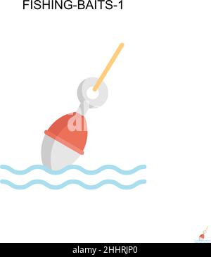 Fishing-baits-1 simple vector icon.Perfect color pictogramme moderne sur un tracé modifiable.Pêche-appâts-1 icônes pour votre projet d'affaires Illustration de Vecteur