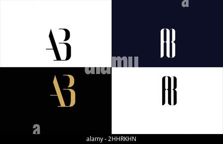 AB, BA lettres abstraites logo monogramme Illustration de Vecteur