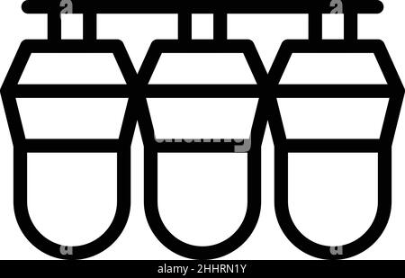 Vecteur de contour de l'icône du purificateur d'osmose.Équipement de l'usine.Système de filtre Illustration de Vecteur