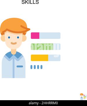 Compétences icône vectorielle simple. Couleur parfaite pictogramme moderne sur contour modifiable.Icônes de compétences pour votre projet d'entreprise Illustration de Vecteur