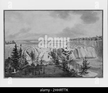 Cohoes Falls sur Mohawk River, New York John Rubens Smith American.Cohoes Falls, sur la rivière Mohawk, New York.John Rubens Smith (américain, Londres 1775–1849 New York).Américain.Aquarelle et graphite sur papier vélin blanc cassé Banque D'Images