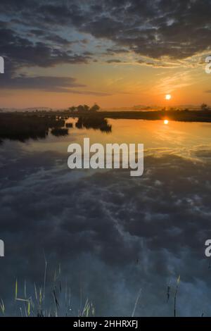 Baie de somme , marais en fond de baie, la vallée de la somme Banque D'Images