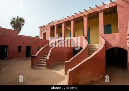 Cour intérieure du manoir esclave sur l'île de Goree Banque D'Images