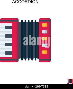 Icône vectorielle simple accordéon.pictogramme moderne de couleur parfaite sur contour modifiable.Icônes d'accordéon pour votre projet d'entreprise Illustration de Vecteur