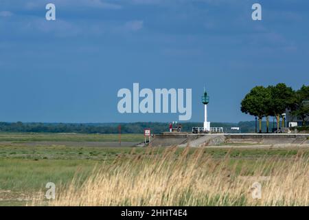 Cap Hornu, entrée du chenal vers Saint Valery sur somme Banque D'Images